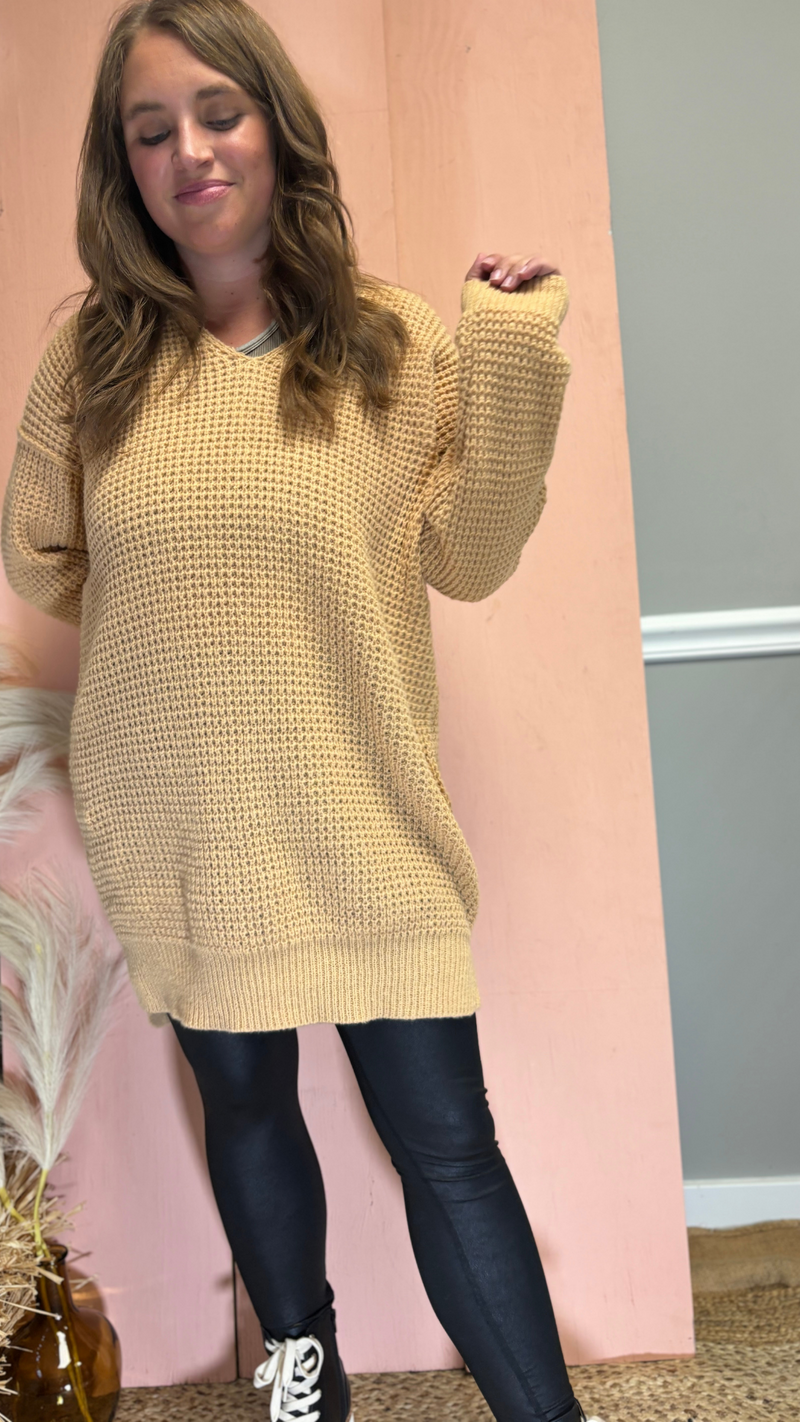 Tunic V Neck Sweater