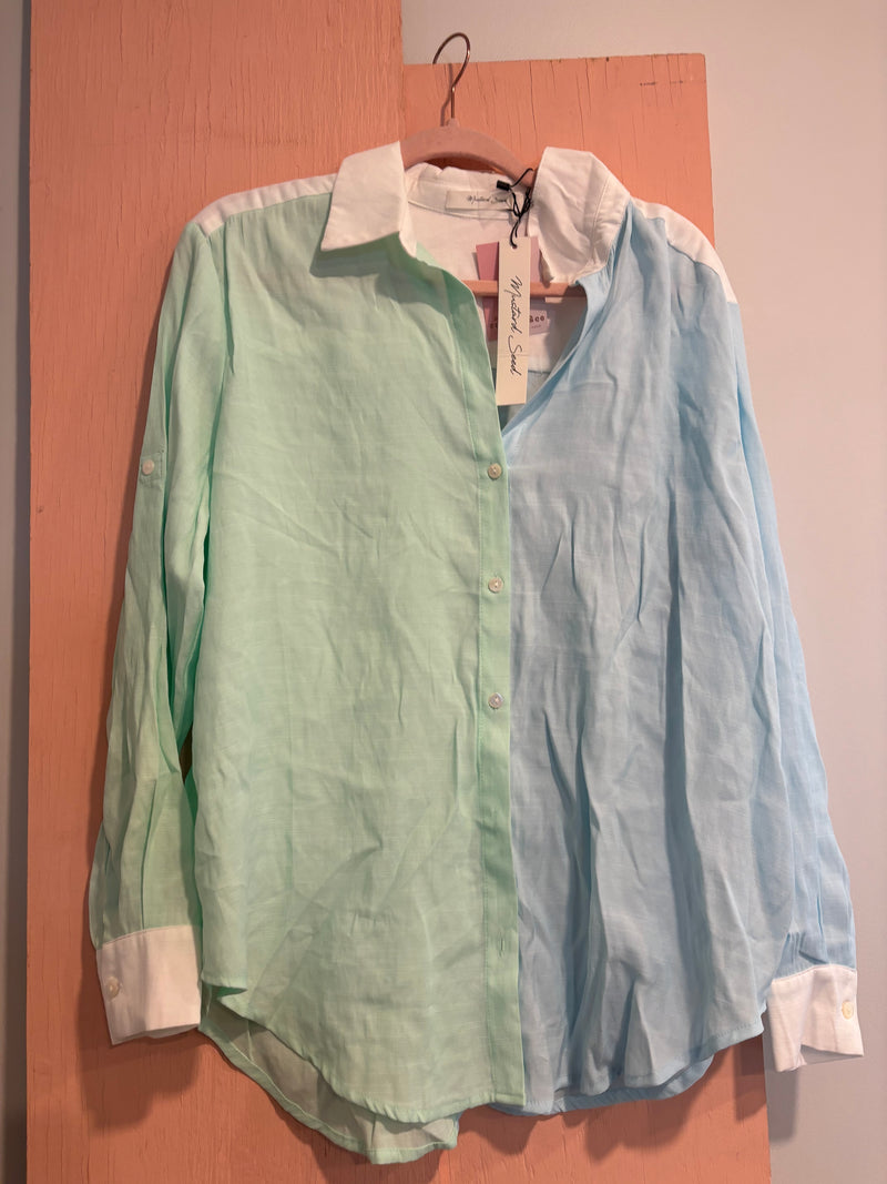 Colorblock Button Up- M