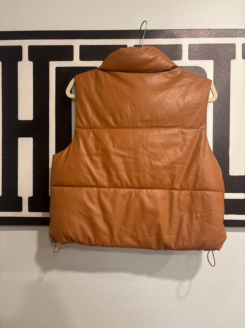 Camel Leather Vest (S)