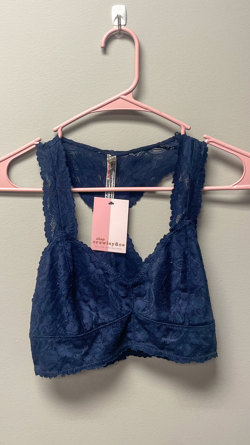 Free People Navy Lace Bralette