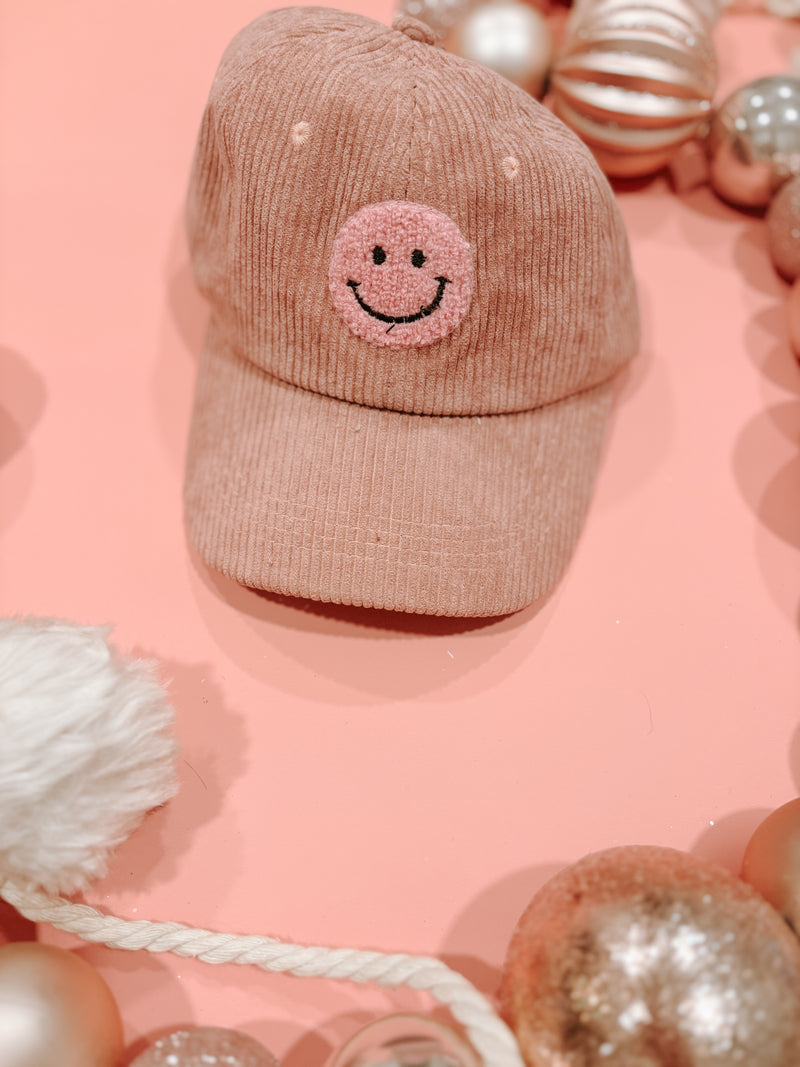 Corduroy Smiley Baseball Cap