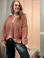Caramel Henley  Sweater