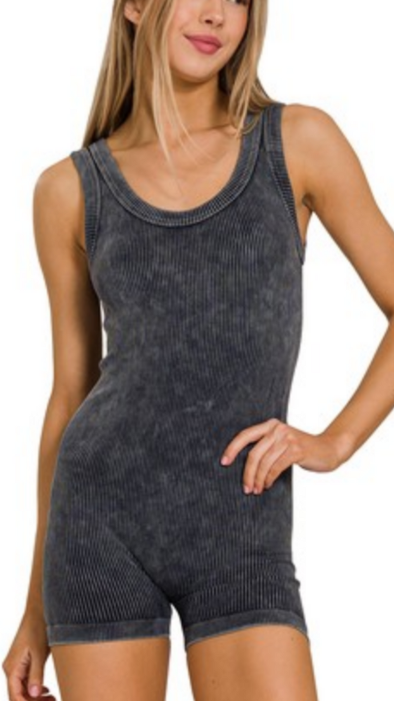 Ribbed Seamless Romper