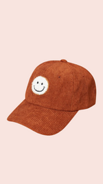 Corduroy Smiley Baseball Cap