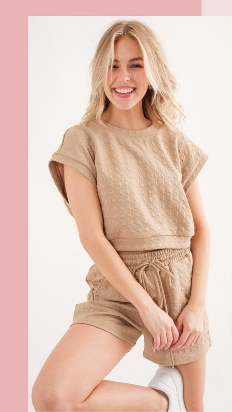 Textured Top & Short Set