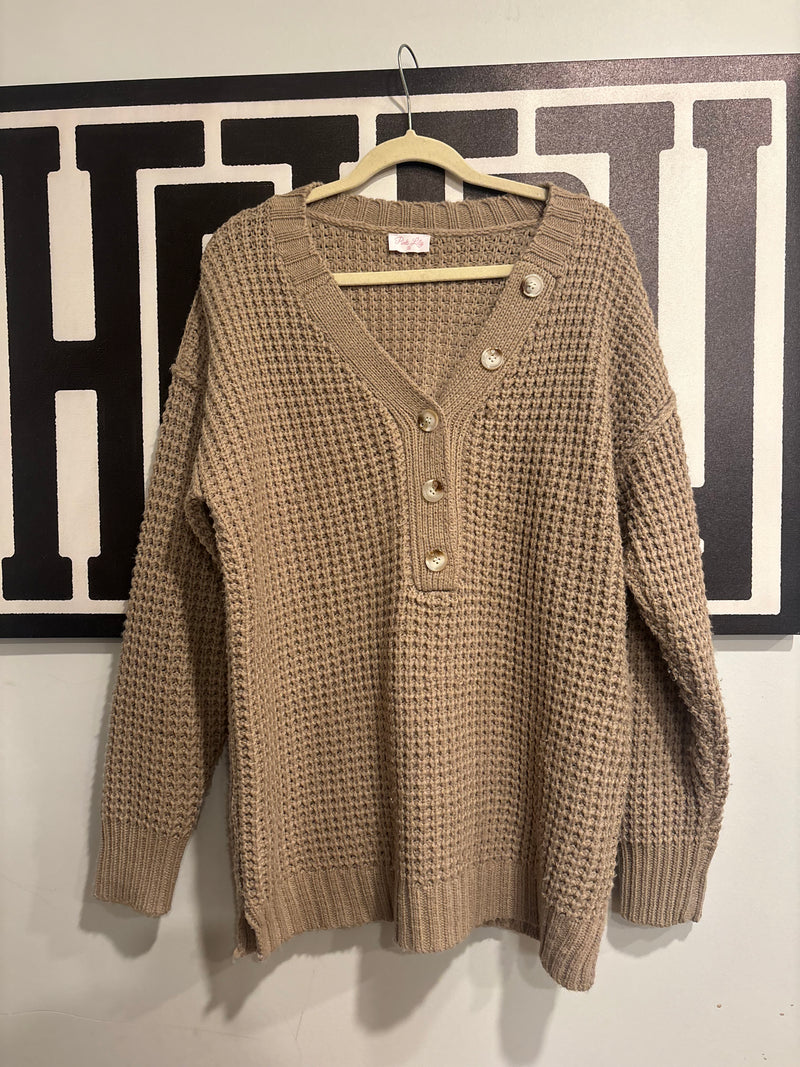 Pink Lily Henley Sweater (M)