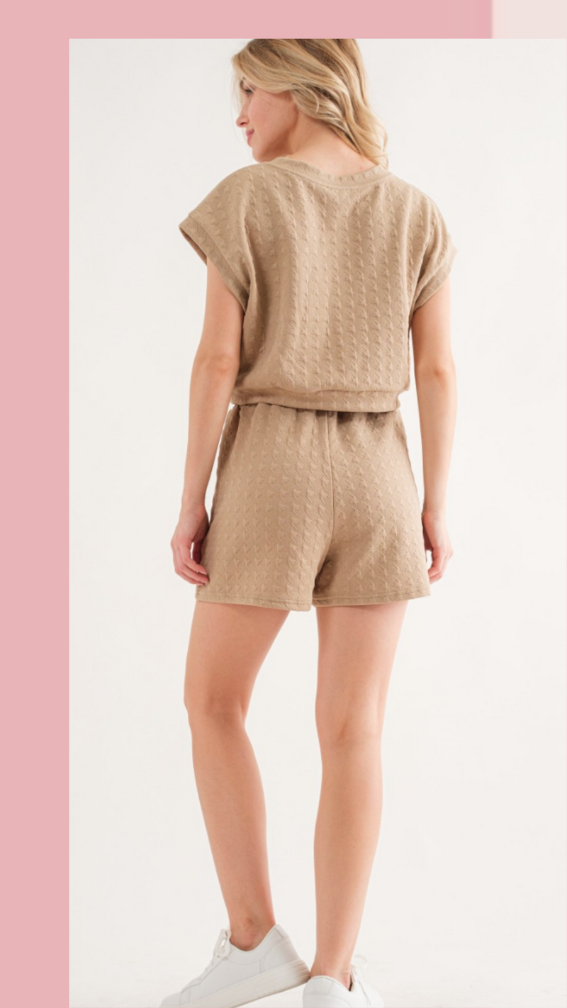 Textured Top & Short Set