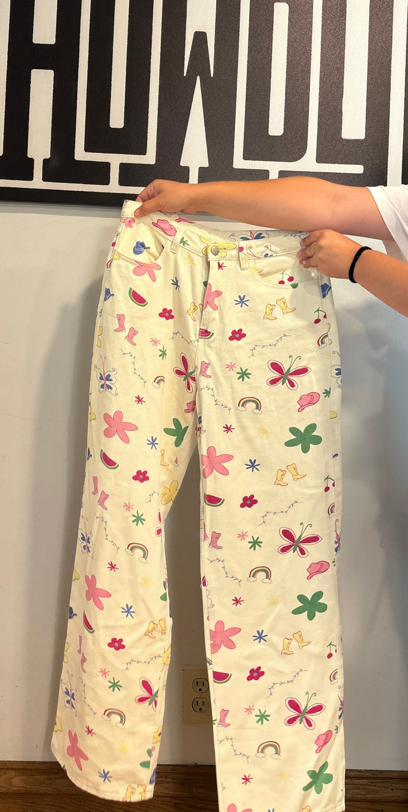 Iconic Pattern Wide Leg Pant- MEDIUM