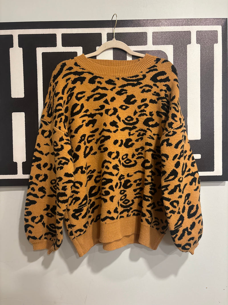 Leopard Print Sweater (L)