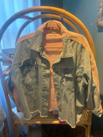 Pink Corduroy Denim Jacket- Medium