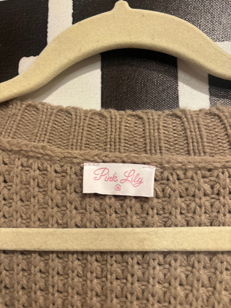 Pink Lily Henley Sweater (M)