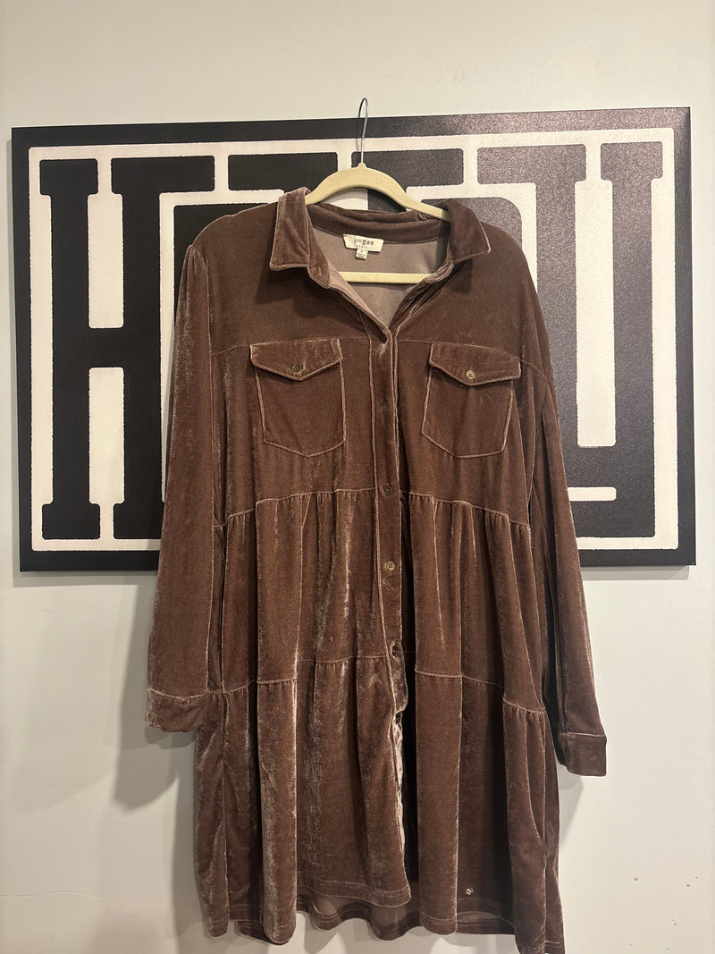 Velvet Tiered Dress (M)