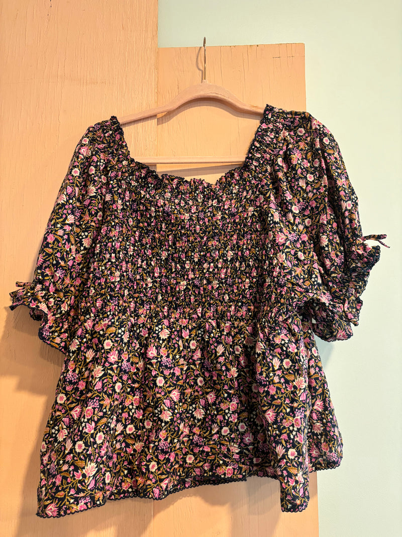 Floral Ruffled Top- XL