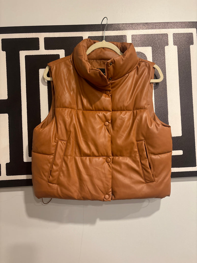 Camel Leather Vest (S)
