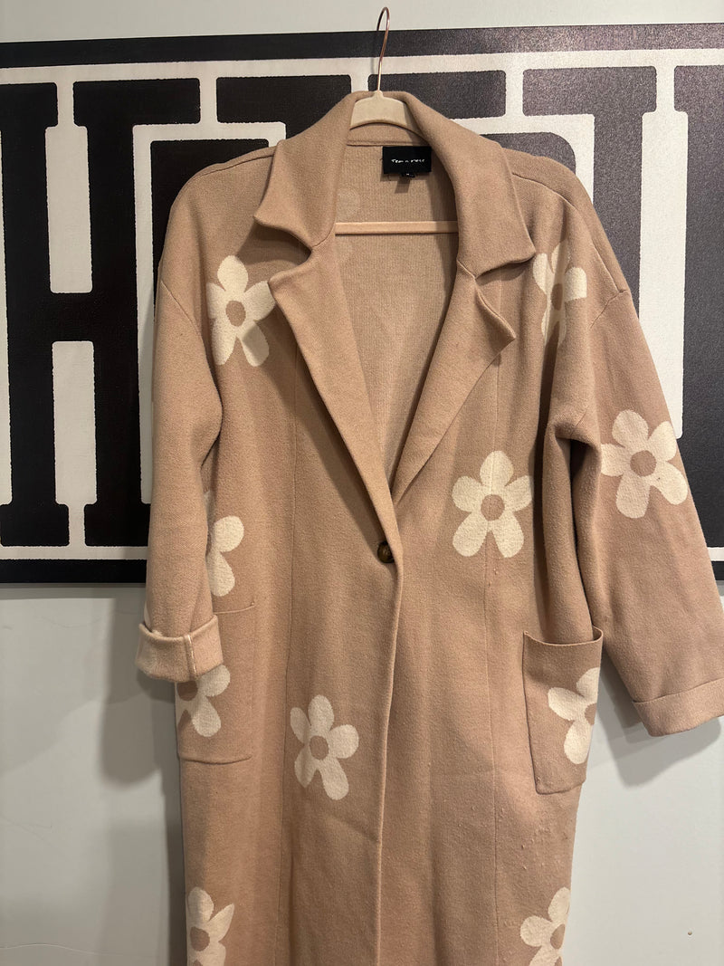 Daisy Print Sweater Blazer (M)
