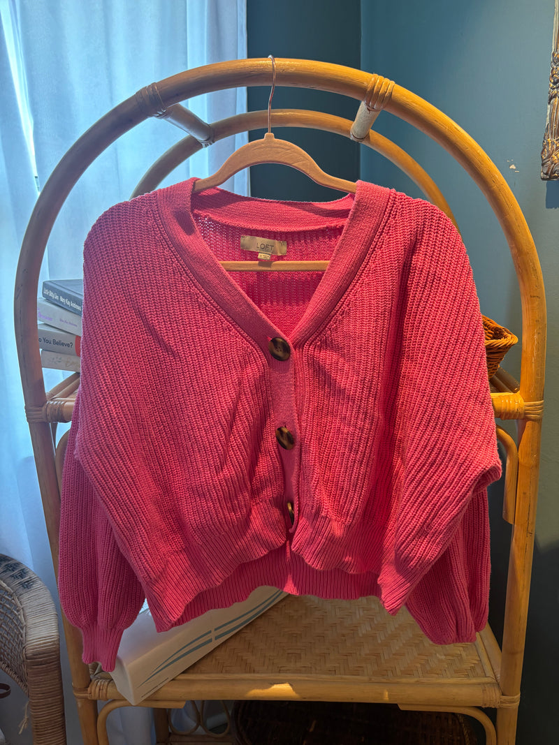 Loft Pink Cardigan- Medium