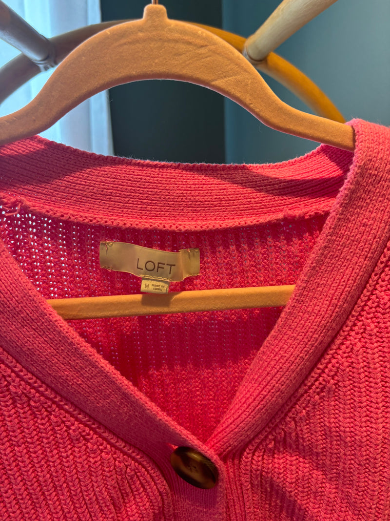 Loft Pink Cardigan- Medium