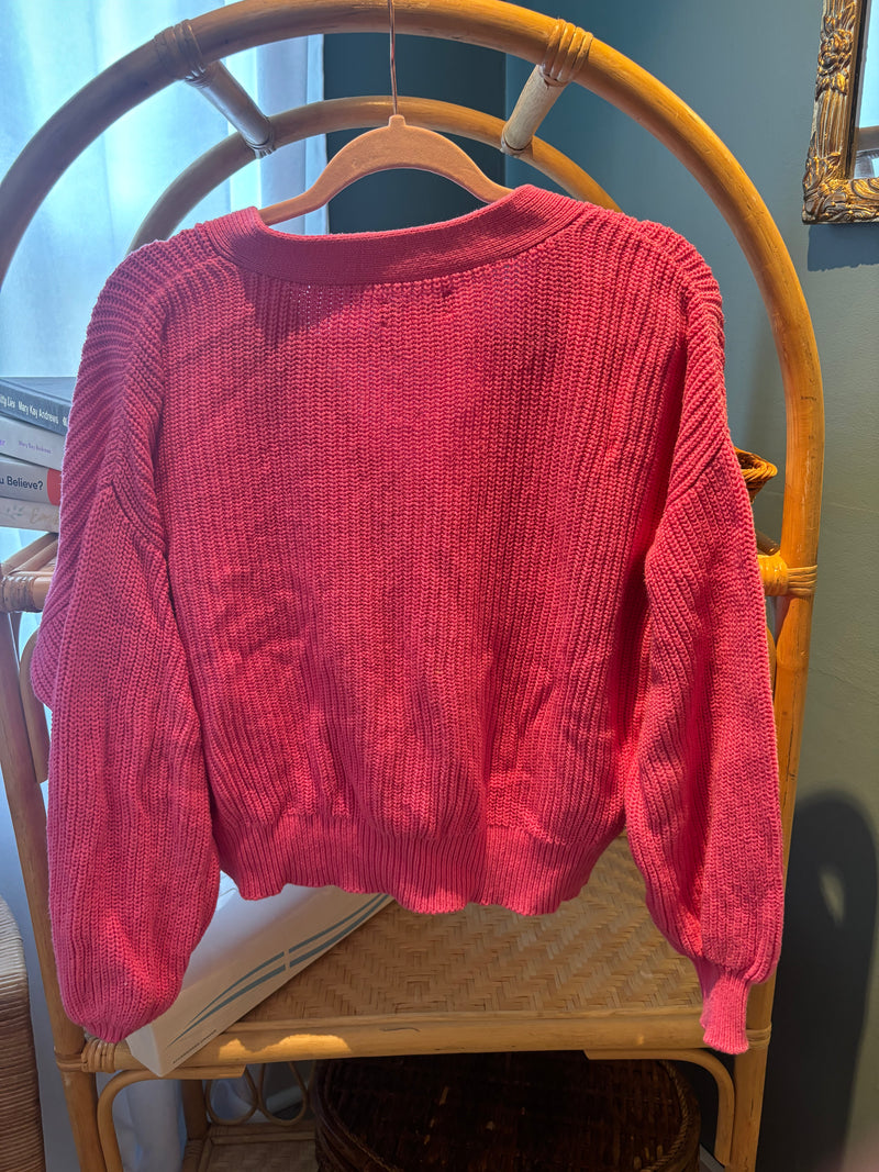 Loft Pink Cardigan- Medium