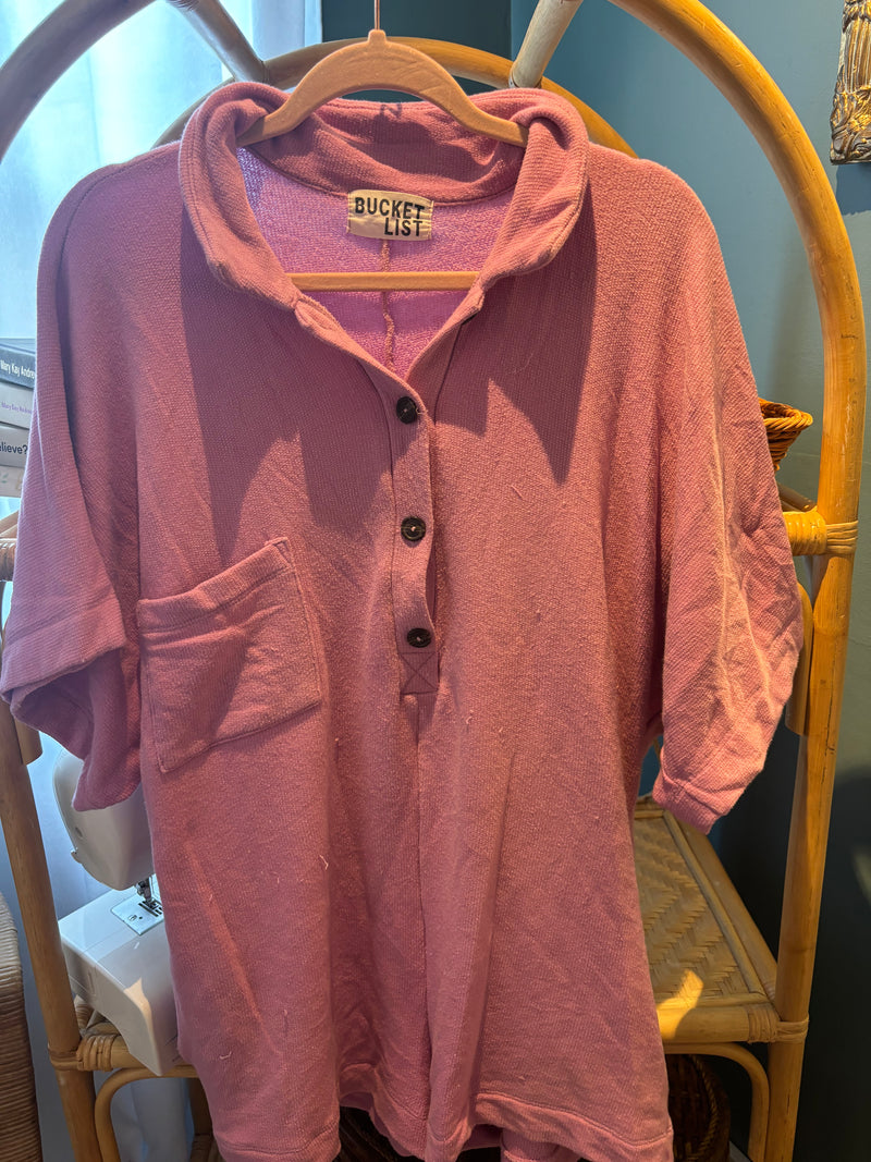 Pink Bucketlist Romper - Small