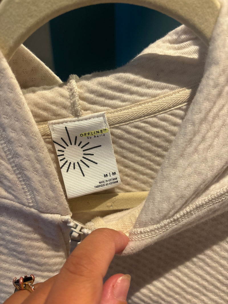 OFFLINE Pointelle Textured Hoodie- Medium