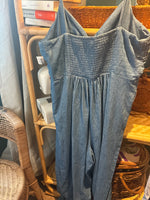 Wide Leg Chambray Jumpsuit