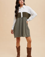 Olive Collared Dress