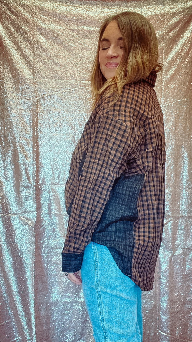 Beck Gauze Plaid Button Up