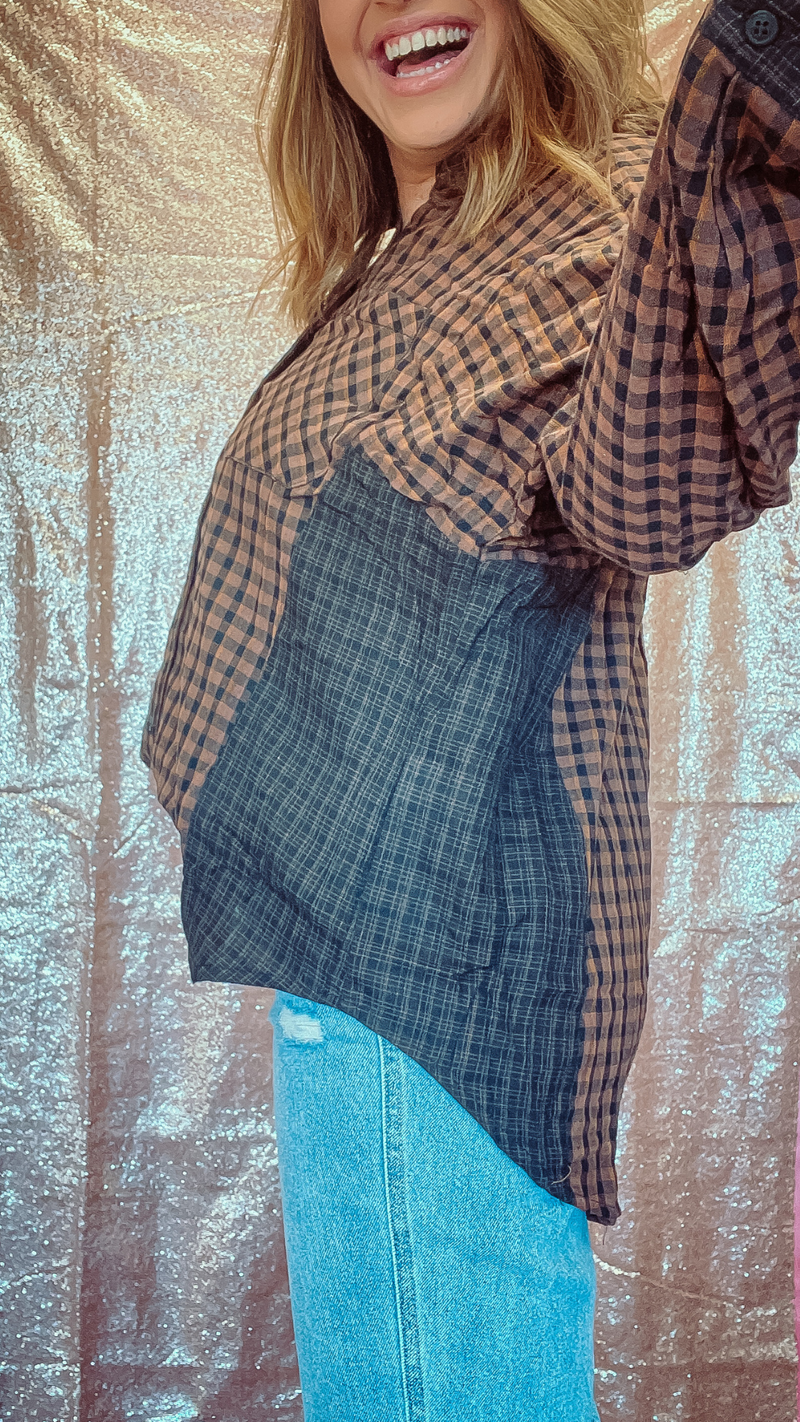 Beck Gauze Plaid Button Up