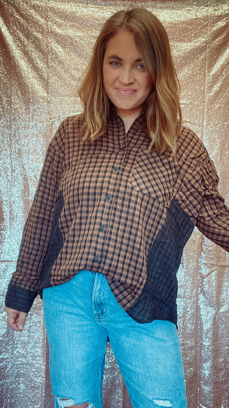 Beck Gauze Plaid Button Up